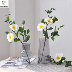 Bán Buôn Chất Lượng Cao Nhân Tạo Vải Lụa Trắng <span class=keywords><strong>Camellia</strong></span> Gardenia Trà Rose <span class=keywords><strong>Flower</strong></span> Đối Wedding Party Trang Trí Nội Thất - Product Image 2