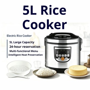 Cuisinière à riz intelligente pour la maison, grande capacité 5L, multifonctionnelle, avec cuve antiadhésive et programmation intelligente 24h - Product Image 1
