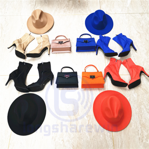 Bolso de mano mate de PVC para mujer, a la moda, bolsas coloridas de gelatina y Sandalias de tacón alto, conjuntos de sombreros fedora - Product Image 5