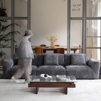 Ensemble de canapés Timberight en tissu italien, luxe léger, canapé modulaire en velours, canapé 3 places pour salon