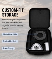 Sac de transport rigide pour antenne Starlink Mini avec découpes en mousse EVA, étanche, compatible avec la base, le câble, le chargeur et la batterie externe
