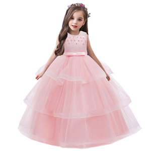 2021 wholesale child ball gown summer dress beautiful flower girl wedding party dresses - Product Image 2