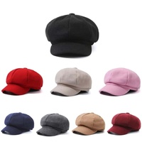 Casquette Gavroche Octogonale Respirante en Polyester/Coton Style Britannique et Coréen pour Femme – Collection Automne Yihaoyi (Vente en Gros)