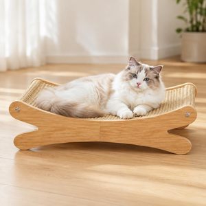 Nouveau Lit-griffoir pour chat en sisal pour intérieur, résistant à l'usure, anti-miettes, anti-griffures, chaise-griffoir pour chat en sisal naturel - Product Image 1