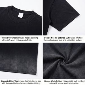 T-shirts pour hommes en coton, coupe ample, couleur dégradée vintage, poids lourd 260 g/m², prix bas, vente en gros du fabricant, modèle TKAN918D - Product Image 2