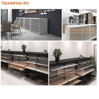 Meuble de rangement horizontal multi-niveaux à tiroirs pour carreaux, structure compacte, grande capacité, présentoir coulissant pour granit et quartz