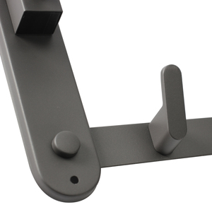 Thời trang màu đen và màu xám thép không gỉ Khăn Treo tường-gắn ráp phòng tắm kệ với Hooks cho lưu trữ hiển thị - Product Image 2