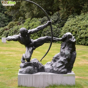 Estatua de Arquero de Bronce Art Deco Personalizable a Tamaño Real, Gran Escultura de <span class=keywords><strong>Metal</strong></span> Antiguo para Decoración de Jardín y Propiedades - Product Image 3