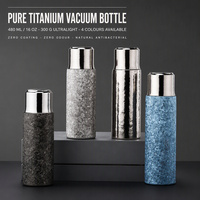 Bouteille d'eau isotherme portable en titane de luxe classique de 480 ml avec couvercle, idéale pour la maison, le bureau et le quotidien