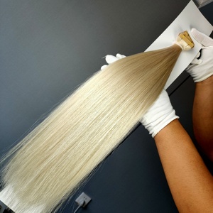 Dragonbeauty Factory 100% Remy Human Hair 10-30 Inches High Quality <b>Russian</b> Tape Hair Extensions Blonde color - Product Image 2