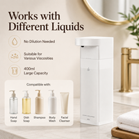 Distributeur automatique de savon liquide sans contact 400 ml pour savon à vaisselle, gel douche, lessive et savon pour les mains