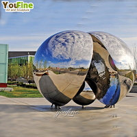 Escultura de Esferas Apiladas de Acero Inoxidable Pulido a Espejo, Arte Abstracto Moderno para Jardín Exterior, Villa, Hotel, Personalizado