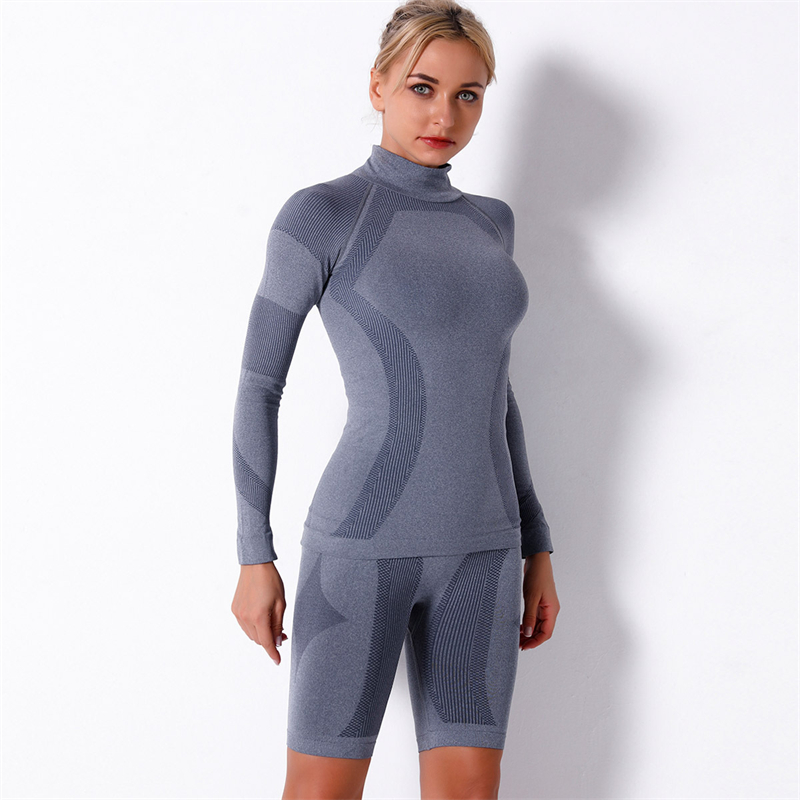NEW 5 colors Fashion Modern Breathable Workout Clothing Women Active Wear seamless Yoga Set hygroscopic fitness