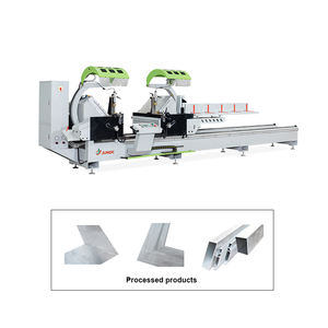 JUNDE 45 °   90 °    Machine de découpe d'aluminium à double tête à oscillation externe de haute précision avec commande PLC pour la fabrication de fenêtres et de portes - Product Image 5