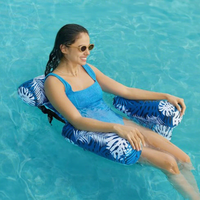 Fauteuil flottant gonflable à trois tubes, chaise pliante portable pour piscine, jouet aquatique, hamac en polyester, radeau flottant