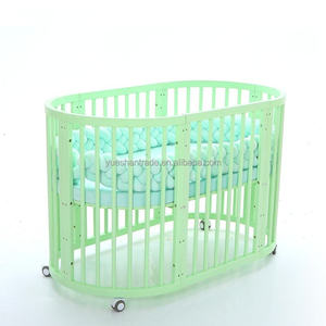Convertible 3-in-1 Natural Wood Musical Baby Cot Bed <strong>Round</strong> &amp; Oval Kids' <strong>Cribs</strong> for Babies and Kids Baby Supplies - Product Image 5