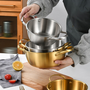 Pentola di cottura in acciaio inossidabile addensata all'ingrosso doppio orecchio Design stufa a <span class=keywords><strong>induzione</strong></span> compatibile per uso domestico-pentola di agnello coreano - Product Image 5