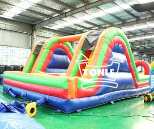 Tobogán inflable de carrera de obstáculos comercial de doble carril a la venta - Product Image 3