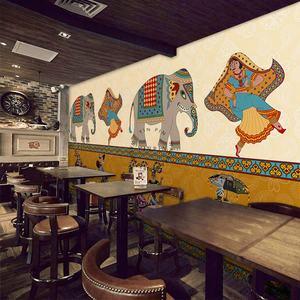 วอลเปเปอร์ลายภาพจิตรกรรมฝาผนังร้านอาหารสไตล์ไทยเอเชียตะวันออกเฉียงใต้ - Product Image 3