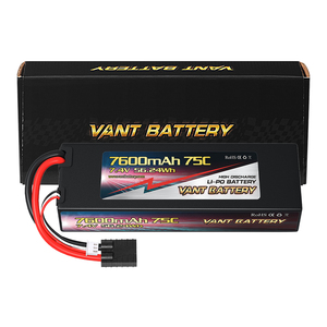 Batterie RC 2S Lithium polymère 7.4V 7600mAh 75C HIGH POWER HardCase pour voitures à l'échelle 1/10 avec TRX & DENAS - Product Image 6