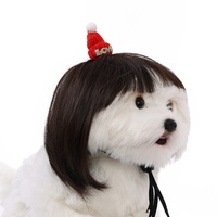 Perruques amusantes et créatives pour animaux de compagnie, chiens et chats, perruques à cheveux courts avec chapeau pour Halloween, Noël, mariages, accessoires pour cheveux, décorations de fête