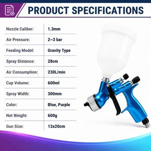 Pistola de Pintura Neumática Profesional L.V.M.P CV1PRO de 1.3 mm de Alta Calidad para Acabado Automotriz y Recubrimientos - Product Image 3
