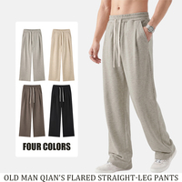 Pantalon droit épais uni pour homme, idéal pour l'automne et les affaires |   Pantalons décontractés amples pour le travail, fabrication directe en usine, OEM/ODM personnalisé