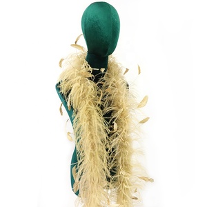 Dyed Blue White Pink 2ply <strong>Ostrich</strong> <strong>Feather</strong> <strong>Boa</strong> Chicken Rooster <strong>Feather</strong> 2M Length for Crafts Costumes Halloween Decorations - Product Image 5