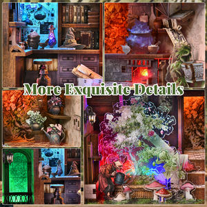 ערכת בנייה של MiniCity Magic Book Nook עם אור, צעצועי בנייה של Booknook לעיצוב הבית של מדף הספרים (מהדורת הכנת שיקויים) - Product Image 3