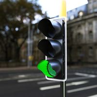 Feu de signalisation LED à large plage de tension 400 mm vert jaune rouge avec boîtier en PC