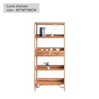 Nouvelle étagère de rangement en bois massif de style chinois moderne, simple, en bois d'orme, bibliothèque verticale pour le salon