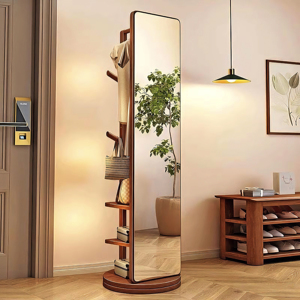 Xoay rắn gỗ thay đồ Gương tủ với lưu trữ xoay chiều dài đầy đủ xoay gương trang sức cabinetdecorative gương - Product Image 3