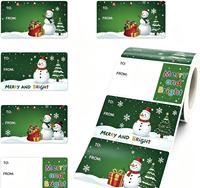 Étiquettes autocollantes en papier artistique imperméables avec logo personnalisé imprimé en couleur CMYK pour les fêtes, Noël, les cadeaux et l'emballage