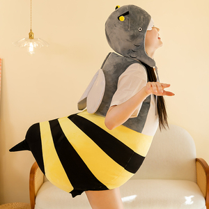 Muñeco de Peluche de Tiburón Abeja de Algodón PP Bordado, Juguete Reconfortante, Disfraz Creativo <span class=keywords><strong>para</strong></span> Niños y Adultos, Popular entre Celebridades de Internet - Product Image 5