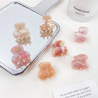 Mini pince à cheveux coréenne en acétate, motif floral, faite à la main, style 'Dopamine', accessoires capillaires mignons pour enfants et femmes, pour franges et mèches latérales, modèle tendance