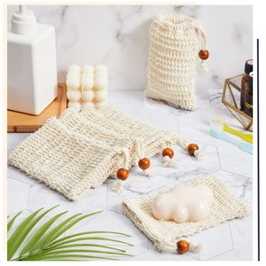 <b>Soap</b> with Custom Logo Saver Bag Exfoliating Pouch Drawstring <b>Soap</b> Bag with Wooden Bead Foaming and Drying <b>Soap</b> Bath Shower - Product Image 3