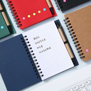 KE'mu Kraft Paper <b>Notepad</b> Set Sticky Notes Reusable With Pen Spiral Bound Gift Option Custom Wholesale - Product Image 3