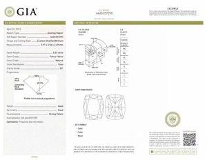 SGARIT Certified Excellent Cut <strong>Natural</strong> <strong>Diamond</strong> Cushion Cut 0.33ct SI1 Fancy Yellow <strong>Real</strong> <strong>Loose</strong> <strong>Diamond</strong> - Product Image 6