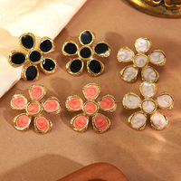 Boucles d'oreilles en acier inoxydable européennes et américaines, motif goutte d'huile, design de niche de luxe léger