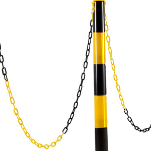 Plastic Barrier Chain Parking Space Barrier Road Plastic Chain, Hazard Chain Link, Black/Red/White/Yellow, 5M/ 8M/ 10M (10mm*5M, White