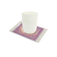 Lot de 4 sous-verres élégants en tissu et caoutchouc Tapis et tapis design