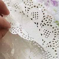 Napperons en papier sulfurisé ajouré personnalisables, jetables, ronds et ovales, pour présentation de gâteaux et desserts