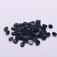 Yingma livraison rapide 6x8mm pierre précieuse coupe Rose dos plat agate noire pierre naturelle à facettes