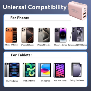 Chargeur mural USB C 3.0 PD polyvalent et fiable, compatible PD QC, sortie 40W pour tous les appareils USB C, charge sécurisée, haute vitesse. - Product Image 6