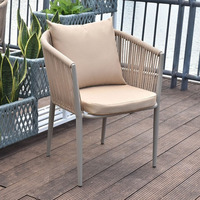 Ensemble de salle à manger en aluminium moderne et durable, pliable, 6 places, pour jardin et cour extérieurs, style hôtel