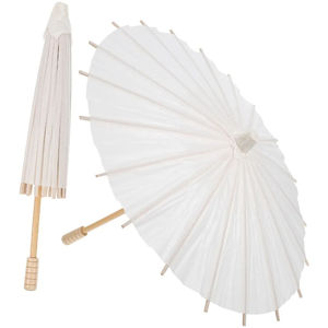 ร่มกระดาษไม้ไผ่จีน DIY ร่มกระดาษสีขาว ของขวัญงานแต่งงาน - Product Image 2