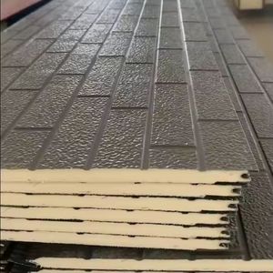 Tấm panel <span class=keywords><strong>sandwich</strong></span> kim loại ngoại thất cách nhiệt chống cháy PU <span class=keywords><strong>Polyurethane</strong></span> cho nhà lắp ghép - Product Image 1
