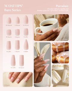 XCOATTIPS Faux Ongles Carrés Amande Nude Naturel 160 Pièces Vente en Gros Haute Qualité Gel Doux X Press-On Nails En Gros - Product Image 2