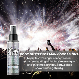 Luxfume Brillant Longue Durée Étanche Paillettes Peau <span class=keywords><strong>Spray</strong></span> Private Label Highlight pour Cheveux Corps Brillance - Product Image 5