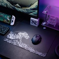 Tapis de souris de jeu professionnel en verre aluminosilicate trempé 3 mm, surface AG, revêtement AF EXO, bords arrondis 2.5D, anime personnalisé, logo personnalisé UV